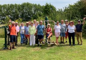 Club members, partners and friends at the end of their walk